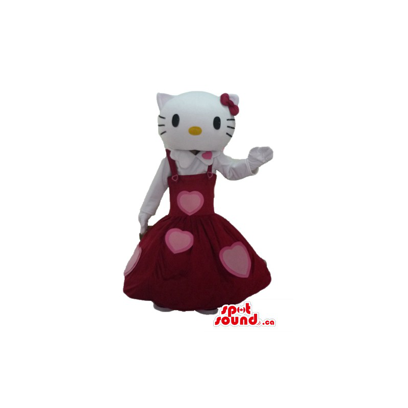 Hello Kitty in red dress cartoon character Mascot costume - SpotSound  Mascots in Canada / US / Latin America Sizes L (175-180CM)