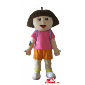 Dora young girl cartoon character Mascot costume fancy dress - SpotSound  Mascots in Canada / US / Latin America Sizes L (175-180CM)
