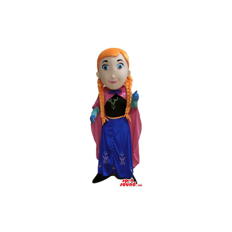 Cute girl with orange hair cartoon character Mascot costume - SpotSound  Mascots in Canada / US / Latin America Sizes L (175-180CM)