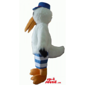 White Robber Bird Mascot...