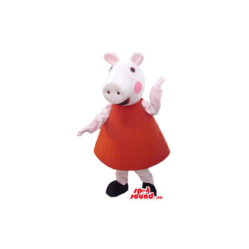 Peppa Pig in red robe cartoon character Mascot costume - SpotSound Mascots  in Canada / US / Latin America Sizes L (175-180CM)