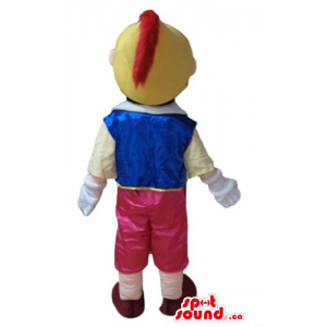 Pinocchio in red trousers cartoon character Mascot costume