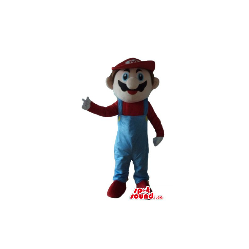 Super Mario cartoon character Mascot costume fancy dress SpotSound Mascots in Canada / US