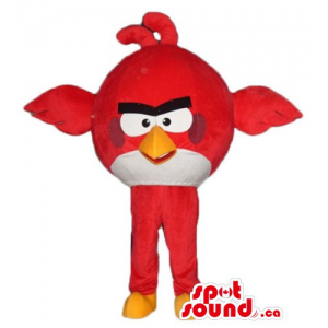 Red round bird cartoon...