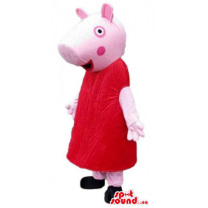 Peppa Pig en rojo vestido...