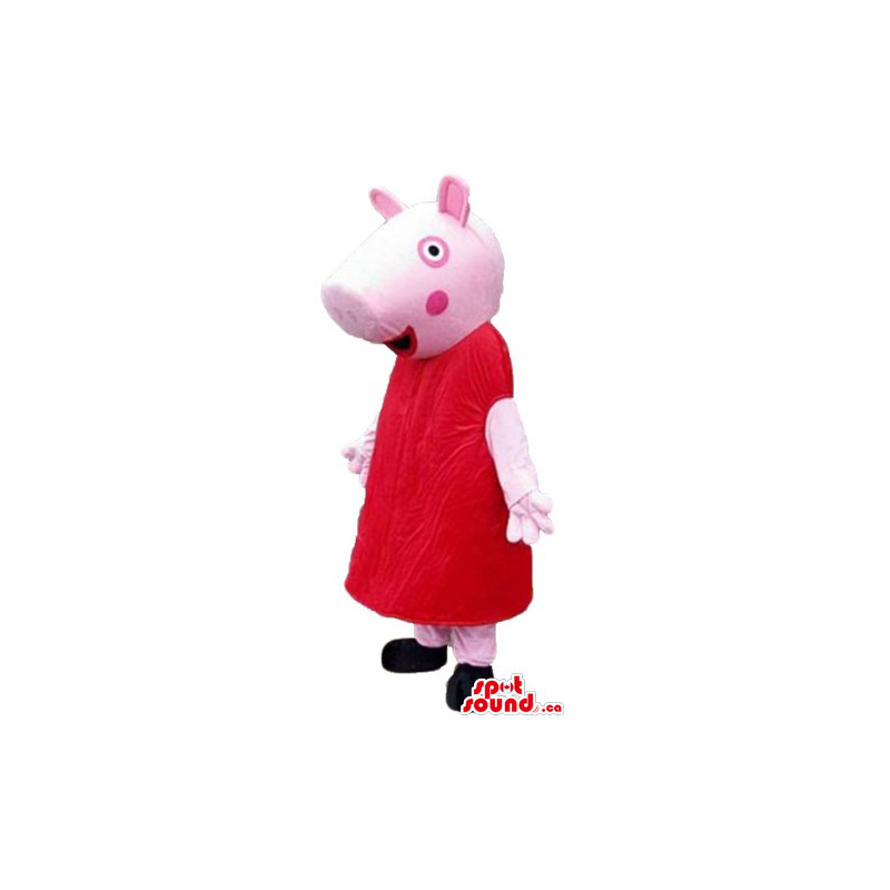 Peppa Pig in red dress cartoon character Mascot costume - SpotSound Mascots  in Canada / US / Latin America Sizes L (175-180CM)