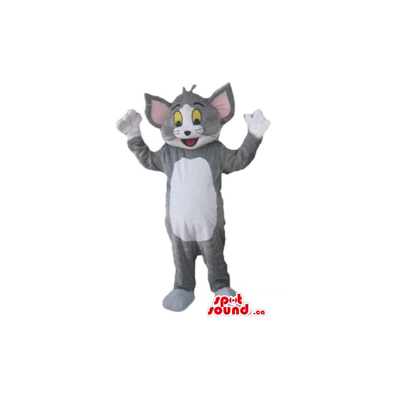 Gato preto e branco em um chapéu dos desenhos animados da mascote do  personagem traje vermelho - SpotSound Mascotes no Canadá / Cortar L  (175-180CM)