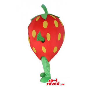 Red Strawberry Fruit Mascot...