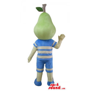 Green Pear Fruit boy Mascot...