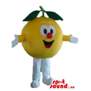 Fruta amarilla feliz con...