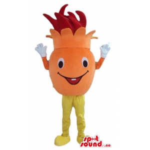 Smiling orange Fruit Mascot...