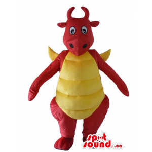 Red yellow Dragon Mascot costume cartoon character fancy dress