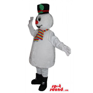 Happy Snowman in black hat...